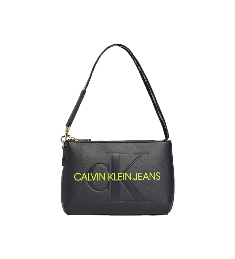 Calvin Klein Pochette sculptée pour épaule Mono sac noir -15x18x2,5cm