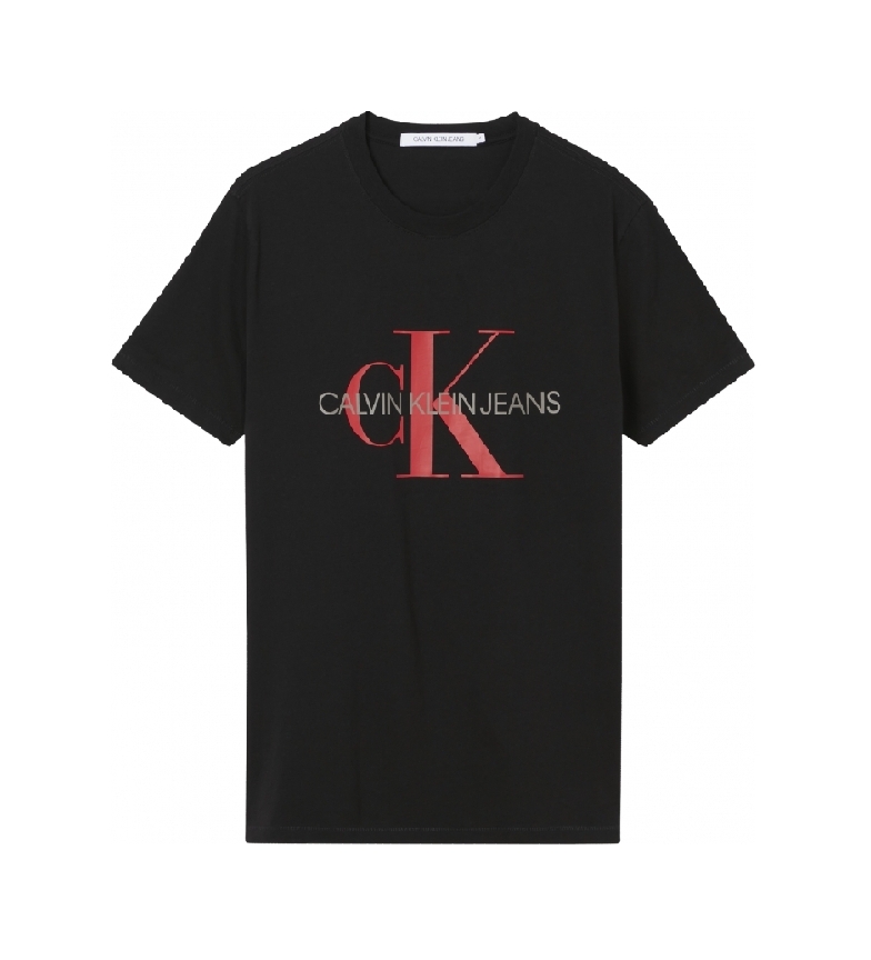 Calvin Klein T-shirt Slim en coton organique avec monogramme J30J317065 noir