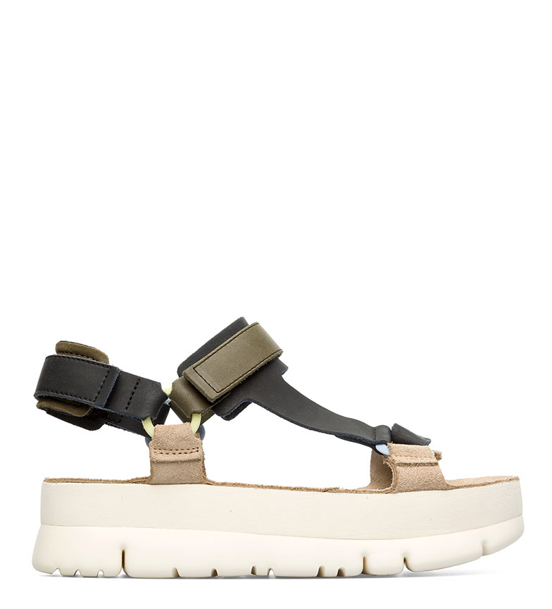 BeigeNegroaltura Plataforma4 Sandalias 2cm Camper De Piel Oruga n0ymw8vNO