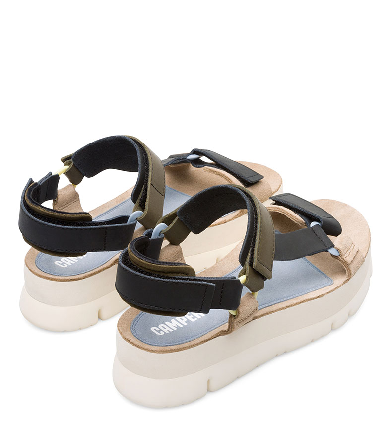 BeigeNegroaltura Plataforma4 Sandalias 2cm Camper De Piel Oruga n0ymw8vNO