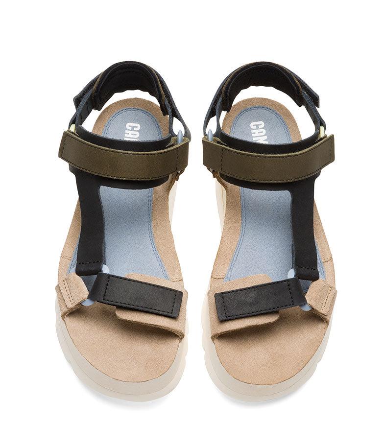 BeigeNegroaltura Plataforma4 Sandalias 2cm Camper De Piel Oruga n0ymw8vNO
