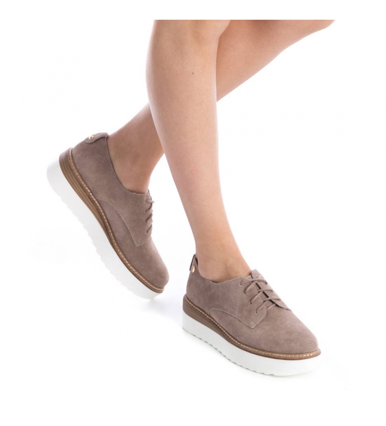 Zapatos De Carmela Oxfordaltura Serraje Plataforma5cmTaupe OX8n0PkwZN