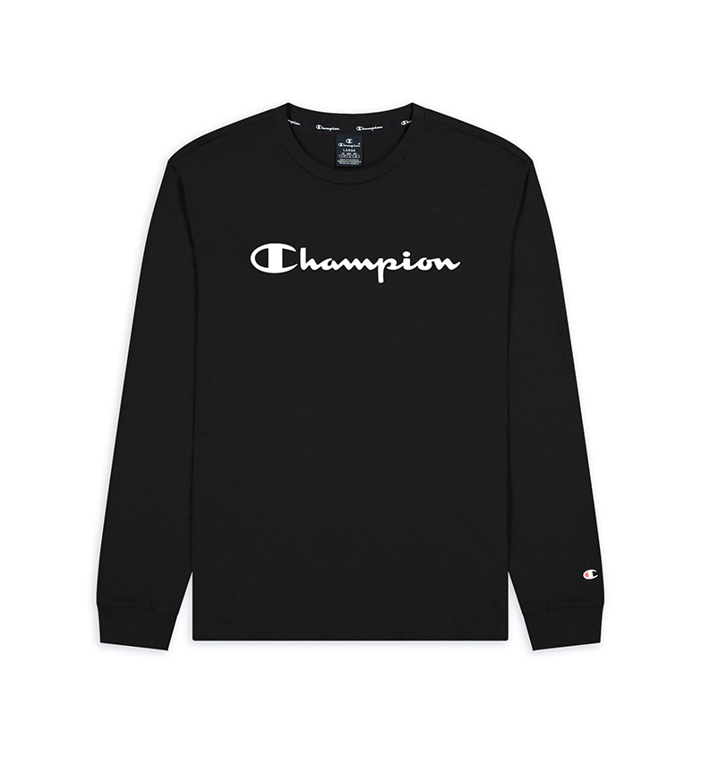 Champion T-shirt manica lunga con logo Script nera