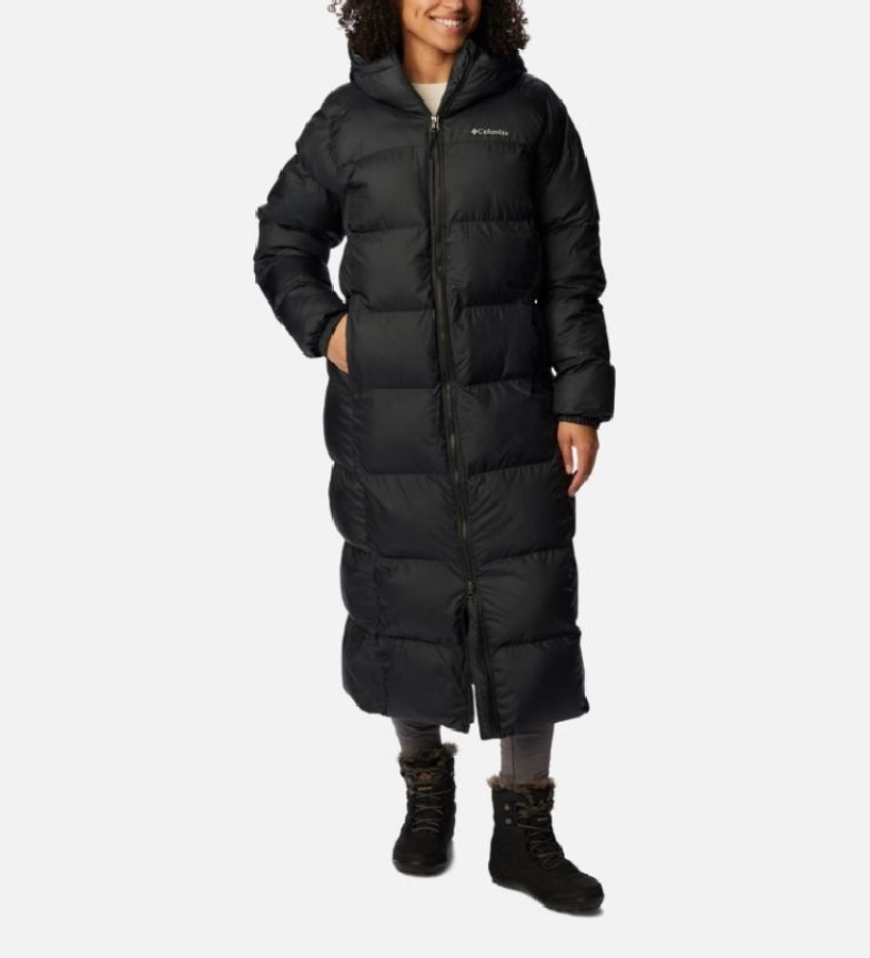 Columbia Puffect long quilted jacket black - ESD Store fashion ...