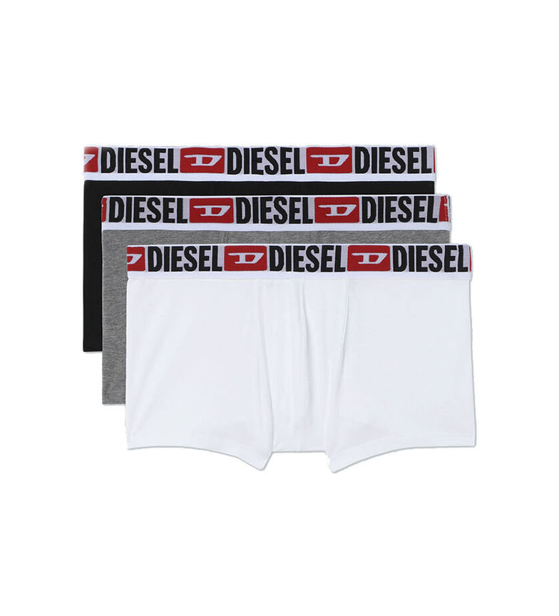 Diesel Pacote de 3 Boxers UMBX-Damien cinza, preto, branco
