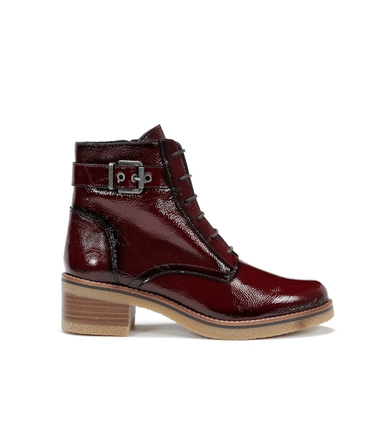 Dorking by Fluchos Patent leather ankle boots D8686-NA burgundy - ESD ...