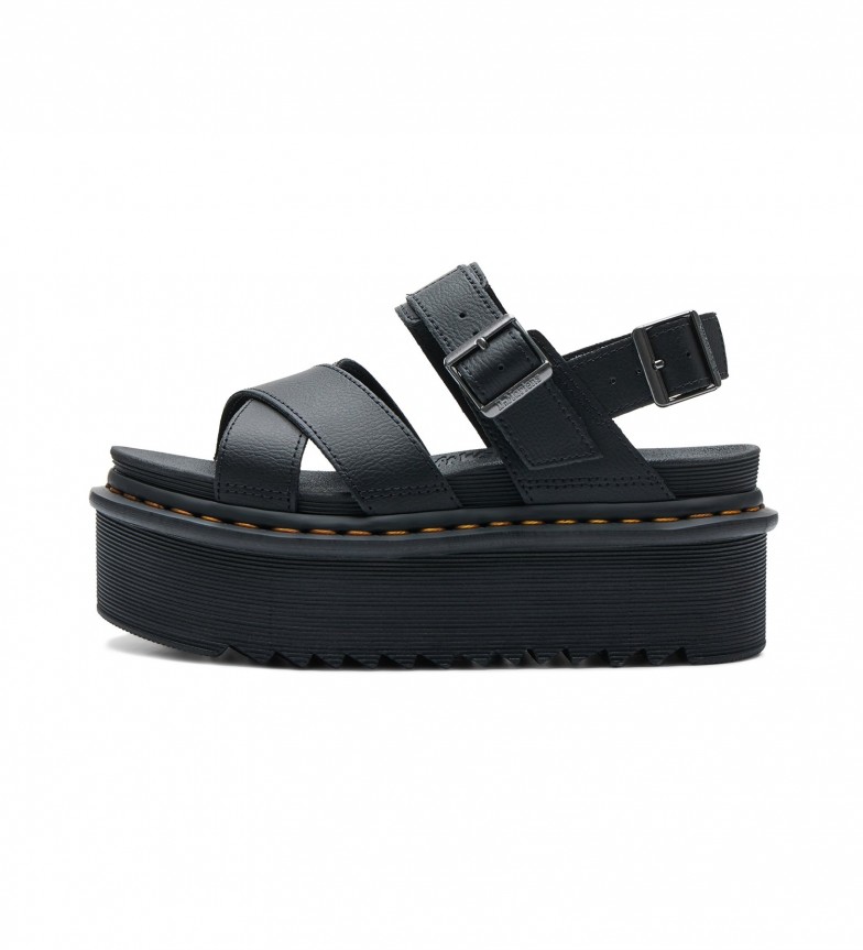 Dr Martens Leather sandals Voss Ii Quad Black Athena black ESD