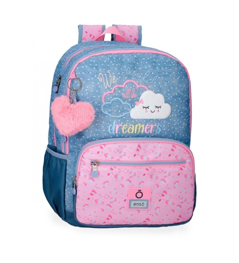 Zaino Trolley Enso Dreamer 33x44x21 Cm, 30.49 L, Poliestere, Blu - Per Scuola, Viaggi, Con Ruote, Spalline Imbottite, 2 Scomparti