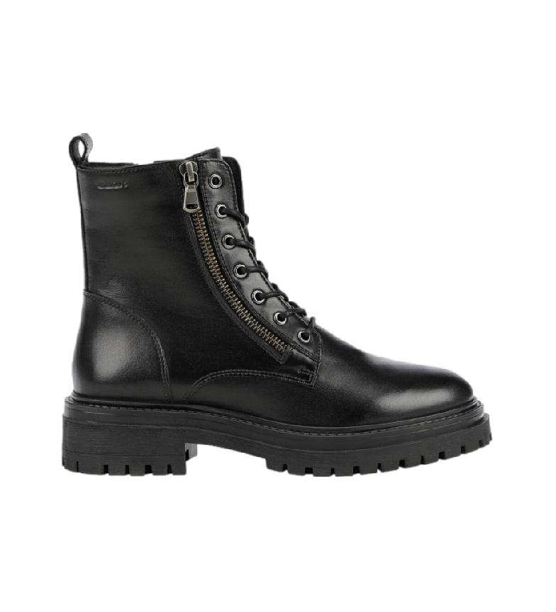 GEOX Iridea black leather ankle boots -Heel height: 5cm- -Height: 5cm- -Leather ankle boots Iridea black -Height: 5cm-    