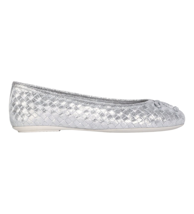GEOX Bailarinas de piel Palmaria plata - Tienda Esdemarca calzado, complementos - zapatos de marca y zapatillas de marca