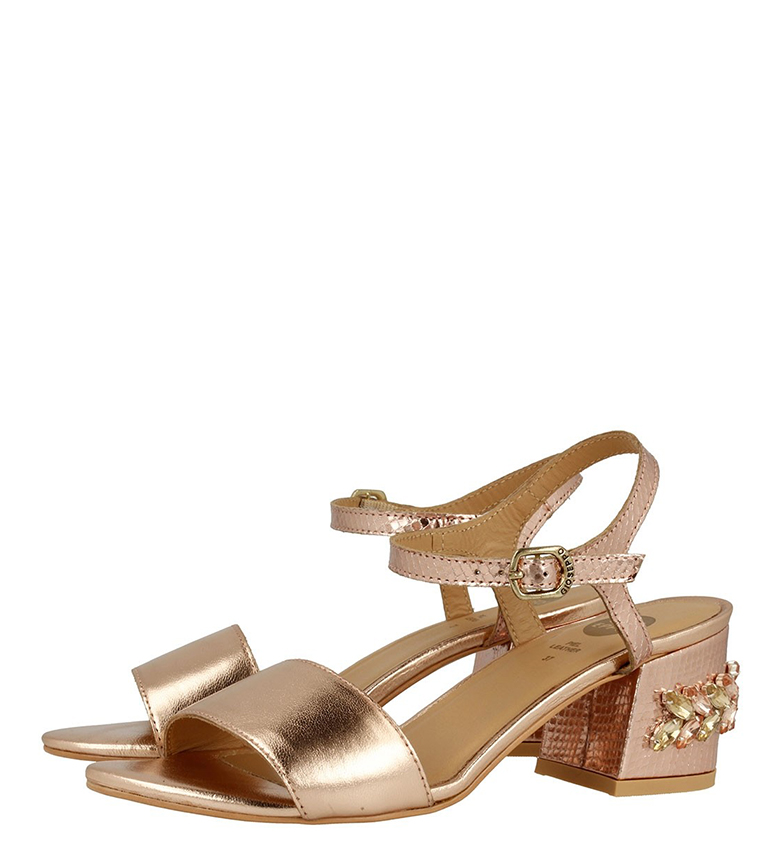 Natty Gioseppo De Broncealtura Tacn6cm Piel Sandalias HIW2De9YE