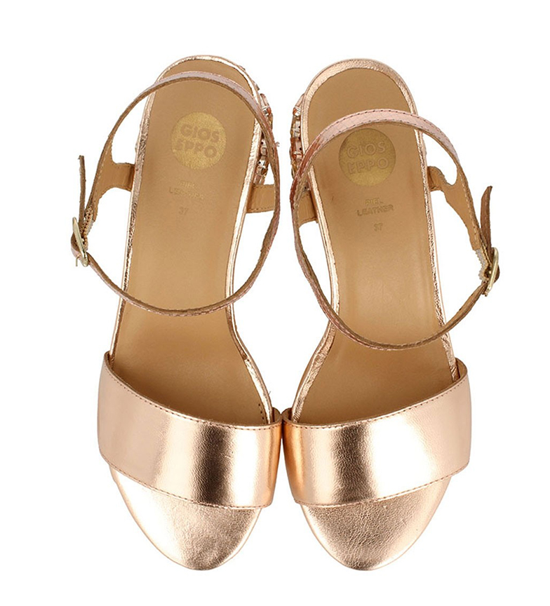 Natty Gioseppo De Broncealtura Tacn6cm Piel Sandalias HIW2De9YE