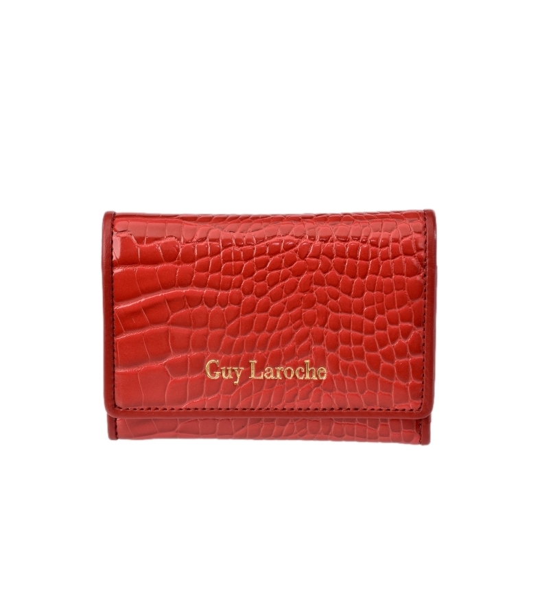 Guy Laroche Moeda de couro GL-7501 vermelho -11x8,5x1cm