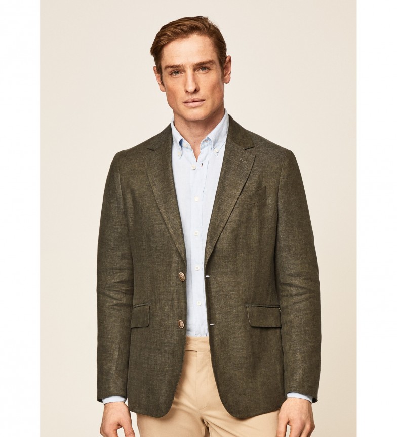 Hackett London Blazer Linen Delavé greyish green - Esdemarca Store ...