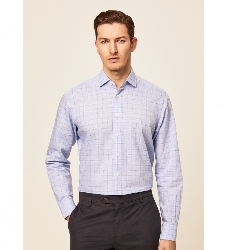 Hackett London Regular Fit Checked Shirt blue - ESD Store fashion ...