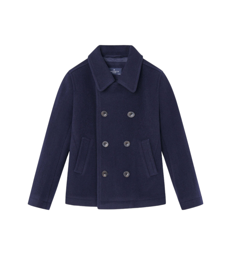 Hackett London Navy Peacoat Coat - Esdemarca Store fashion