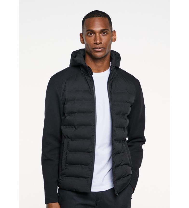 Hackett Hooded Puffer Jacket with Hood Black - ESD Store fashion ...