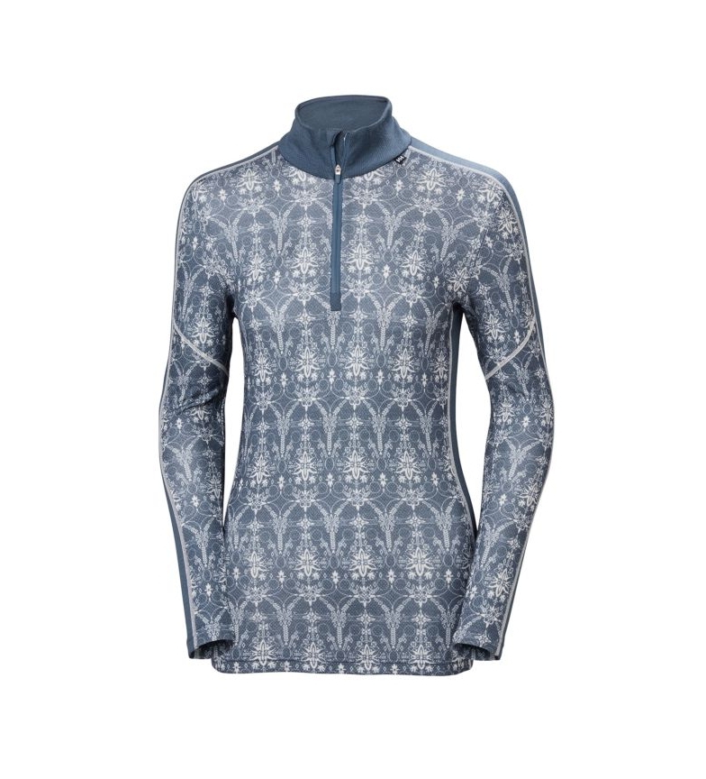 W camiseta Trmica Merino 1 2 Helly Z Azul Hansen Hh Lifa Graphic 54ARjL