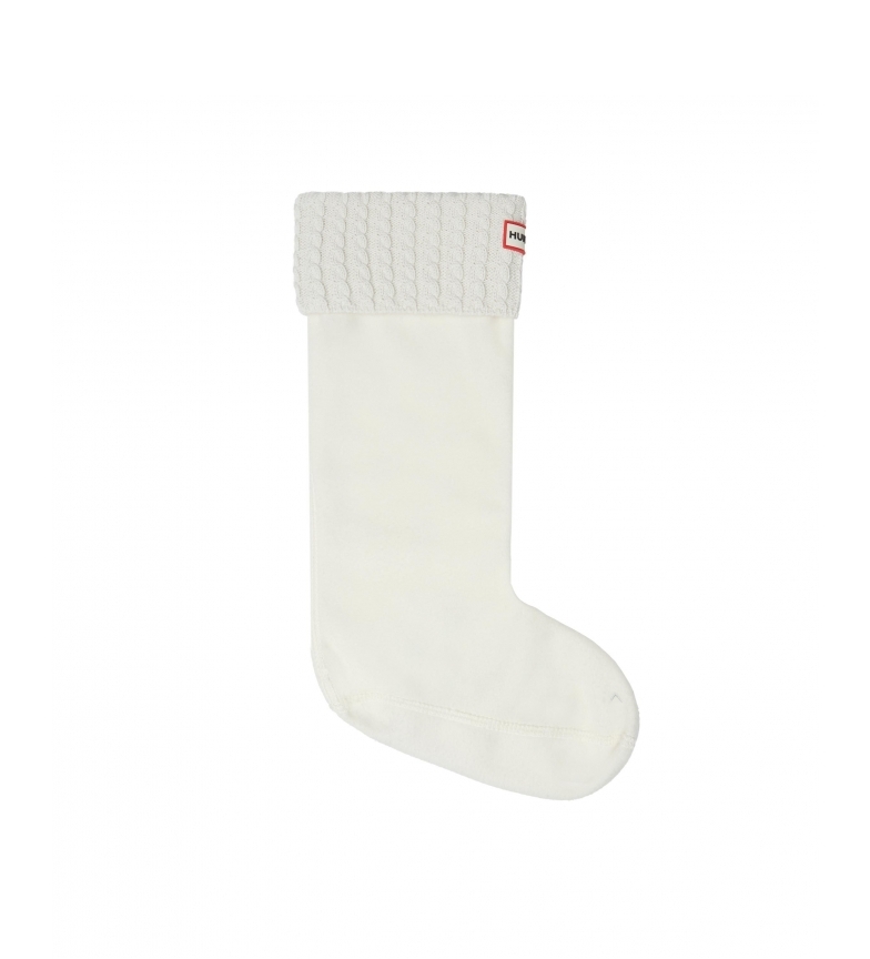 Hunter Chaussettes Tall Original Mini Cable blanches