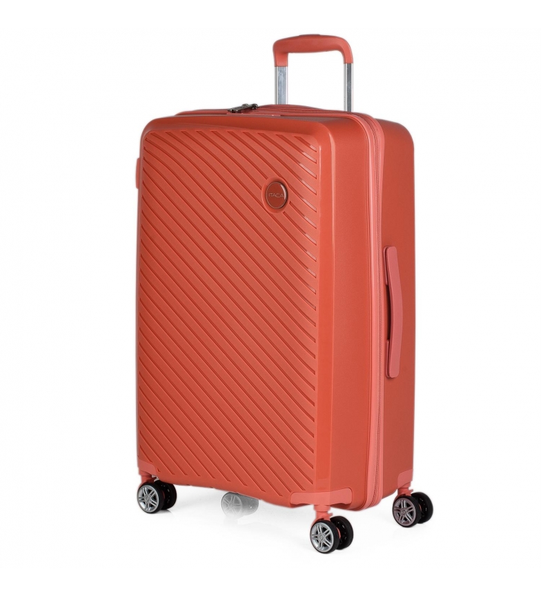 ITACA Medium Rigid Suitcase with 4 Coral Wheels -45x65x23cm