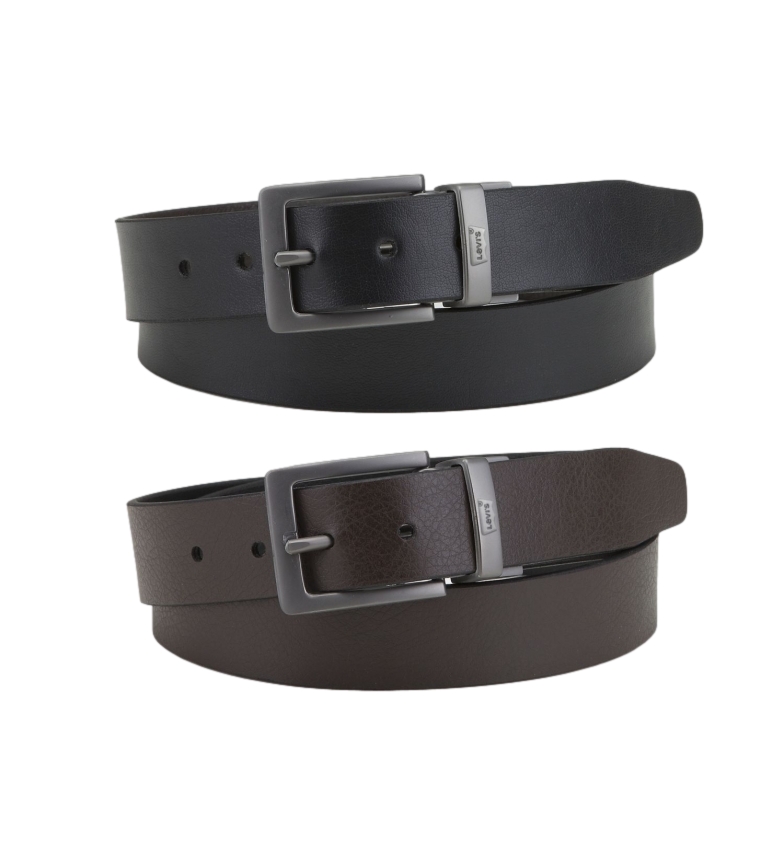 Levi's Big Bend Reversible Leather Belt preto, castanho