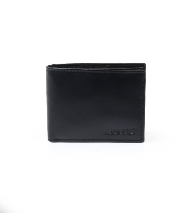 Levi's Leather wallet black -11x2x8.5cm
