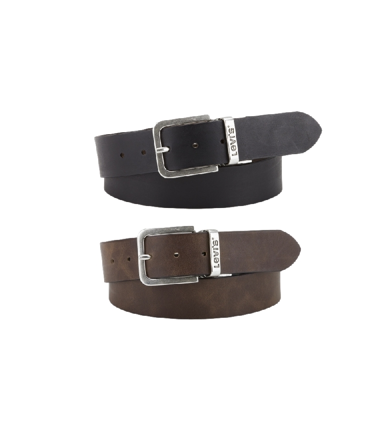 Levi's Reversible Core Brown Leather Belt, Black