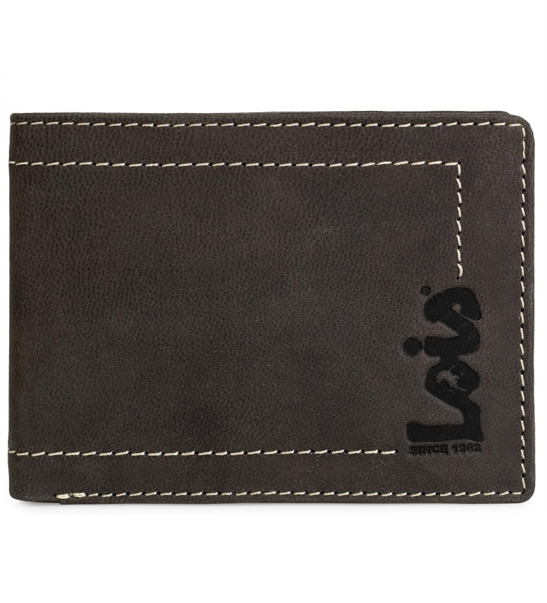 Lois Porte-monnaie en cuir 201501 brun foncé -11,5x9 cm
