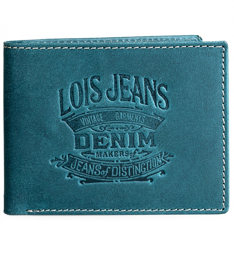 Lois Porte-monnaie en cuir 201711 bleu -11x8,5 cm