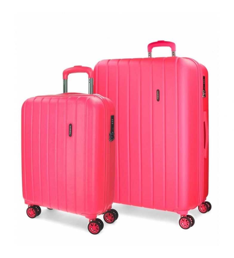 Movom Set of suitcases Movom Wood Fuchsia -38,5x55x20cm / 49x70x28cm