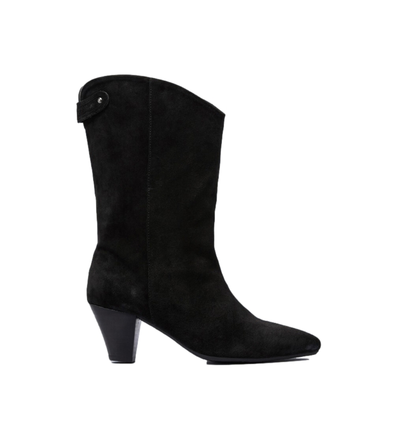 Pepe Jeans Trish Soft black leather boots -Heel height 5,5cm