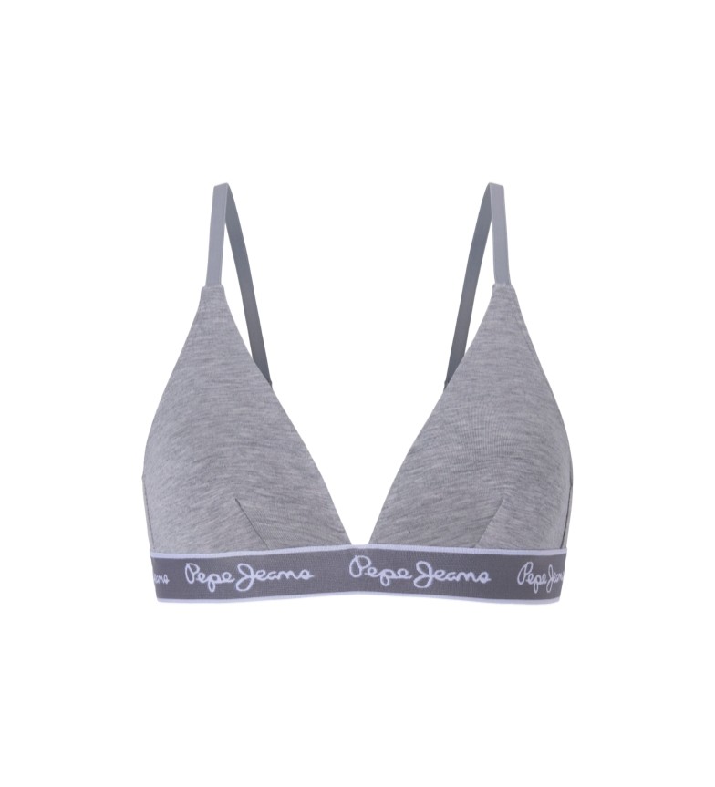 Pepe Jeans Grey Cotton Stretch Bra - ESD Store fashion, footwear and  accessories - best brands shoes and designer shoes