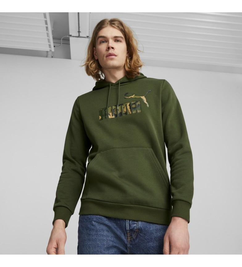 PUMA Felpa con Cappuccio Essentials Big Logo da Uomo XS Myrtle Green :  : Moda