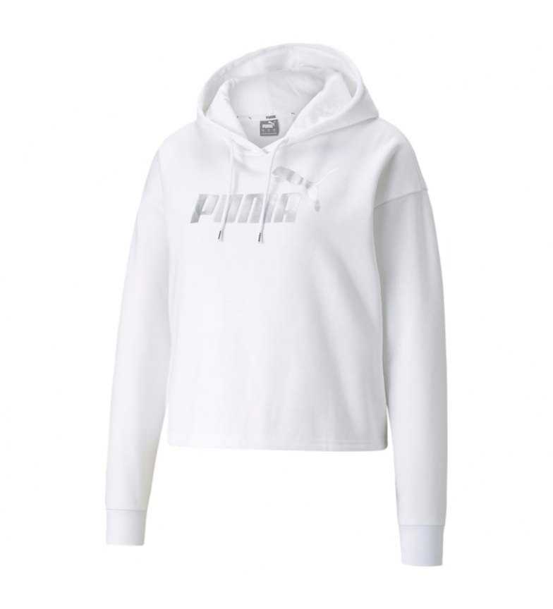 Puma Sweatshirt ESS Cropped Metallic Logo branco