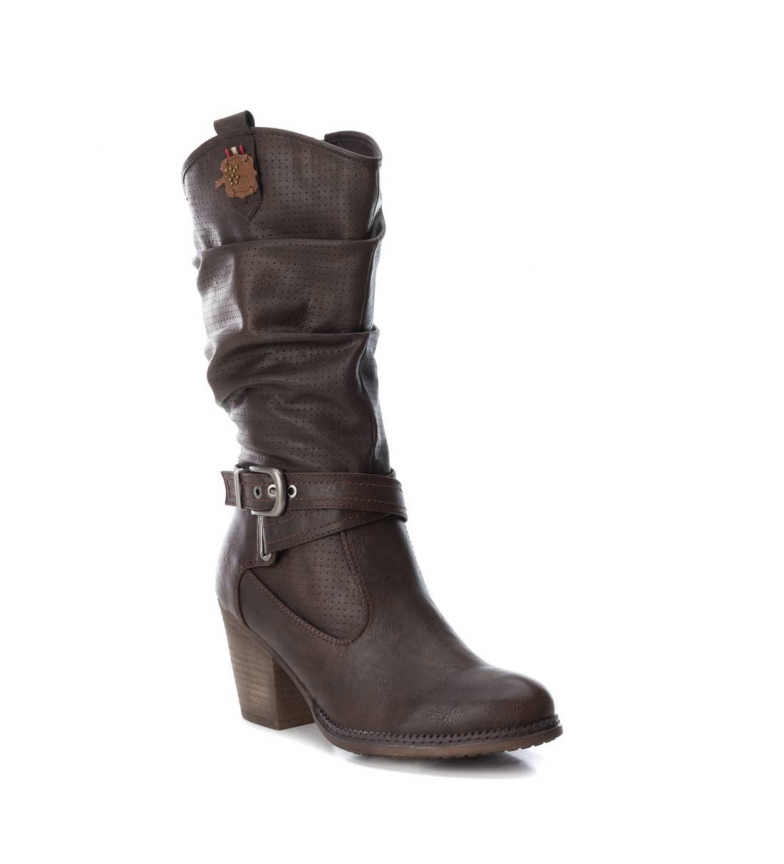 Donna Marrone Tacco Altezza Cm Nero Refresh Stivale Cowboy 6 Tacco 064775 7awWzqv