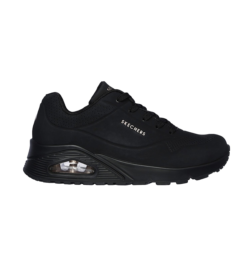 Skechers Street Uno Leather Running Shoes Stand on Air black