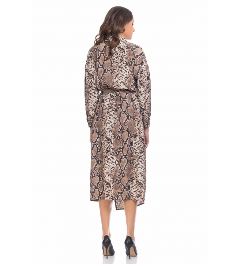 Midi Vestido Marrn Vestido Tantra Serpiente Midi Tantra Serpiente JlcFK1T