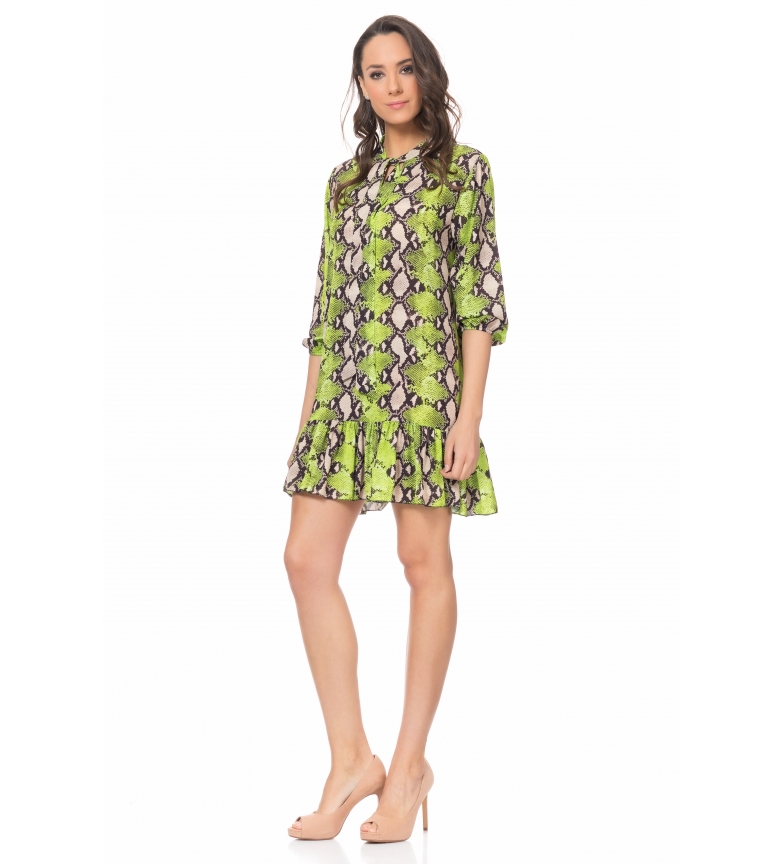 Verde Animal Print Verde Animal Vestido Tantra Tantra Vestido Print 35j4ARL