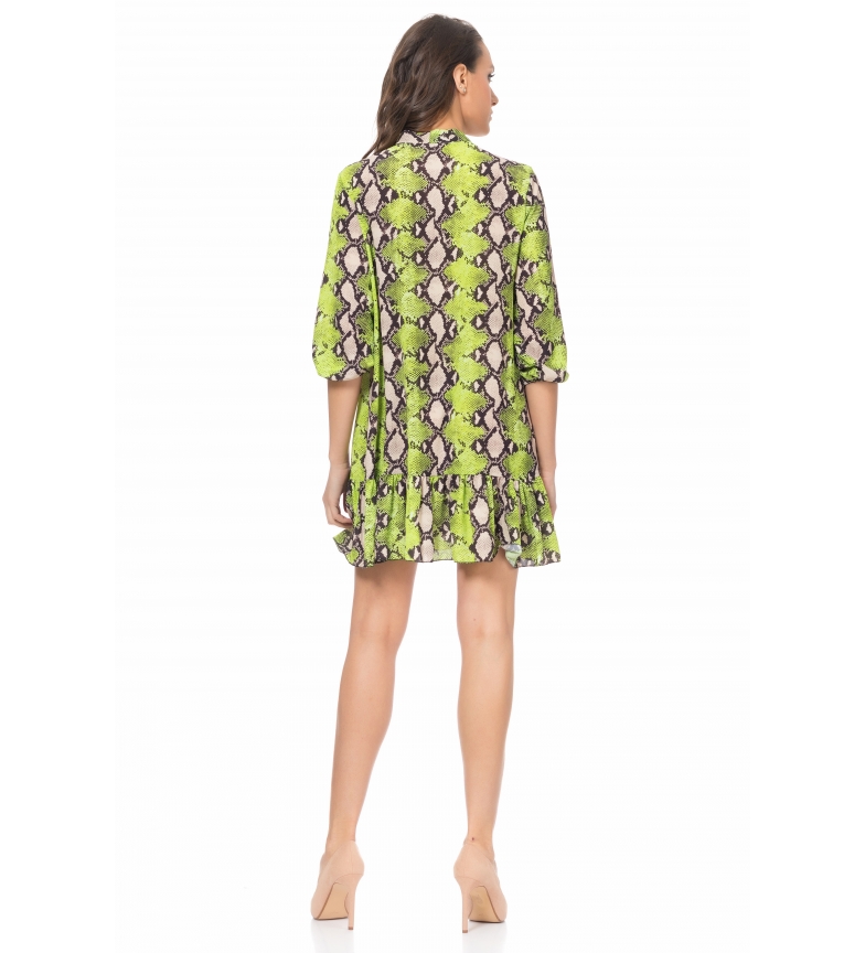 Verde Animal Print Verde Animal Vestido Tantra Tantra Vestido Print 35j4ARL