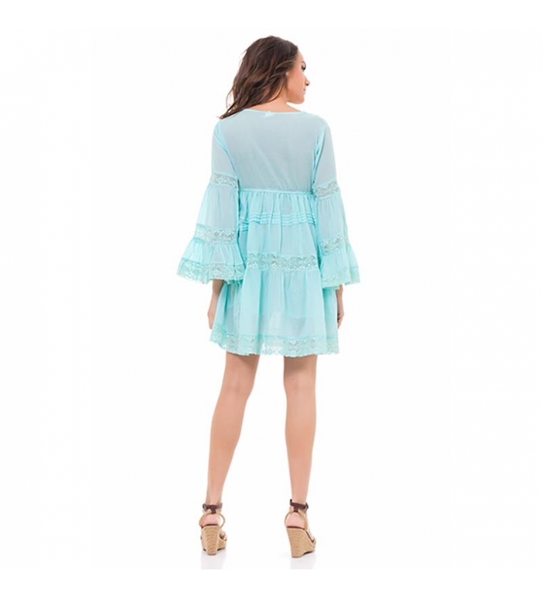 Bajo Vestido Turquesa Pecho Tantra Corte OyvmN8n0w