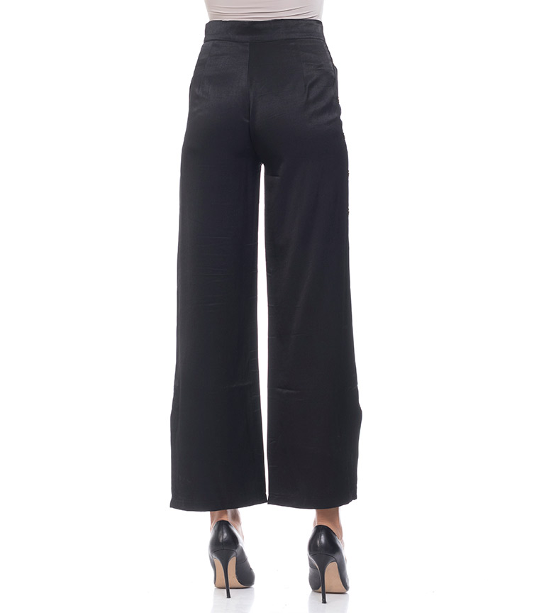 Negro Tantra Satinado Satinado Tantra Tantra Pantaln Negro Satinado Pantaln Pantaln IbfygY76v