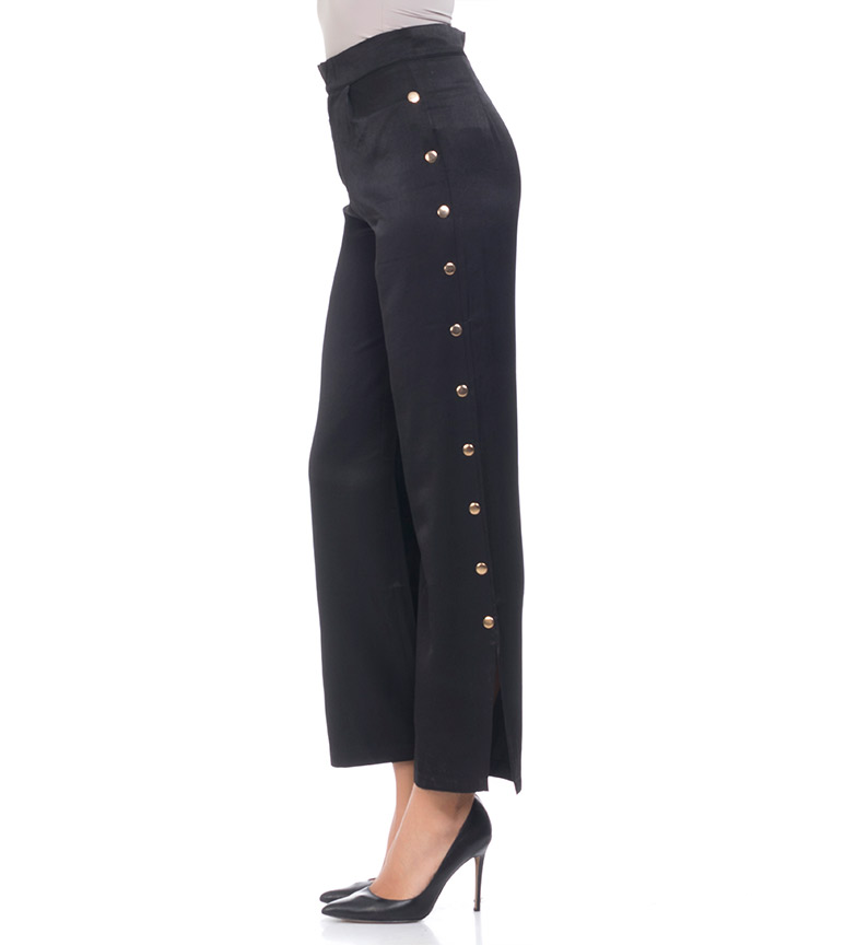 Negro Tantra Satinado Satinado Tantra Tantra Pantaln Negro Satinado Pantaln Pantaln IbfygY76v