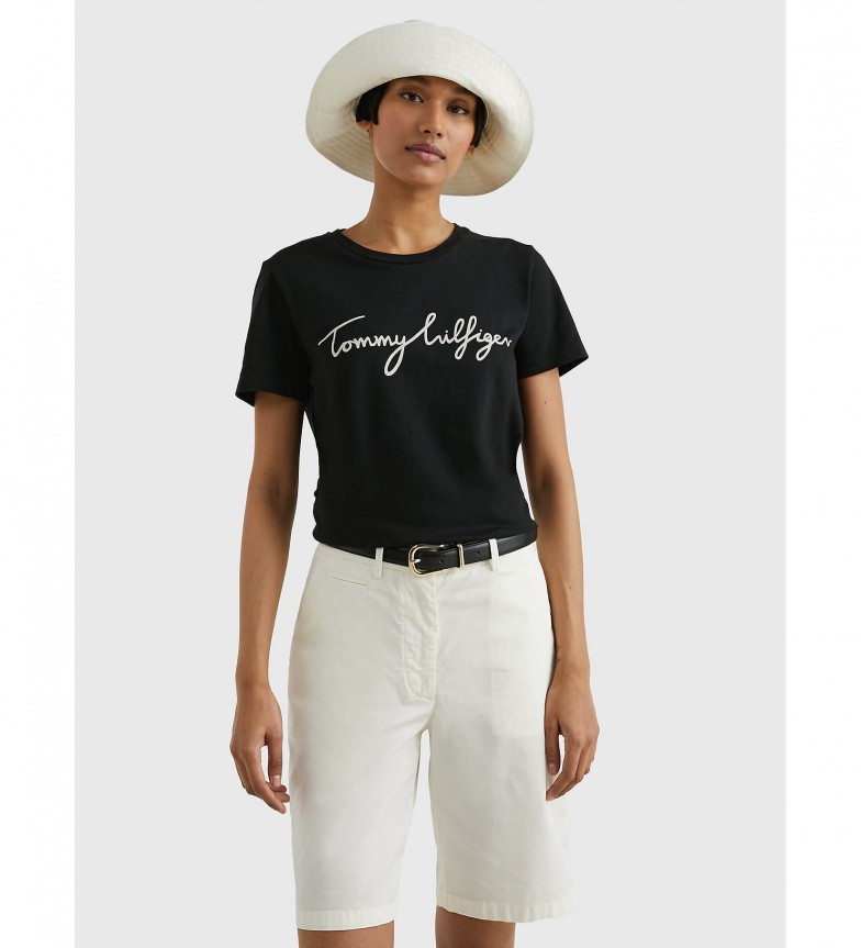 Tommy Hilfiger T-shirt graphique col ras du cou Heritage noir