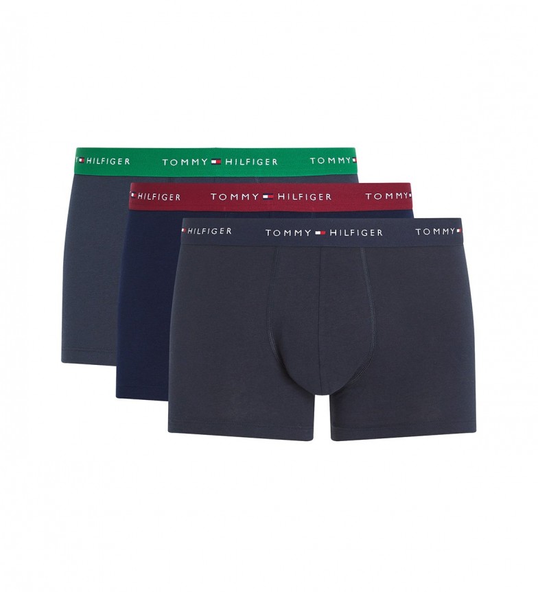 Tommy Hilfiger 3 Pack Boxer Shorts Navy/Multi Band