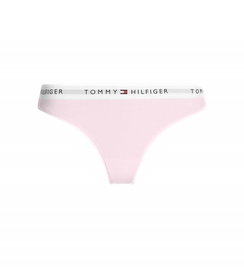 Tommy Hilfiger Thong with logo on waistband pink