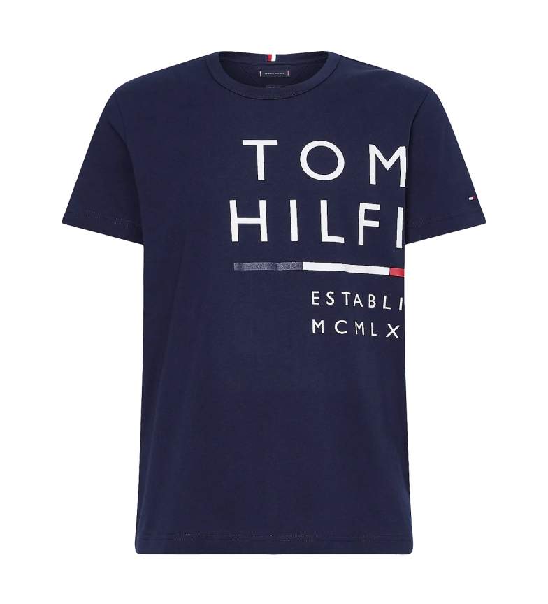 Tommy Hilfiger T-shirt con grafica avvolgente blu navy