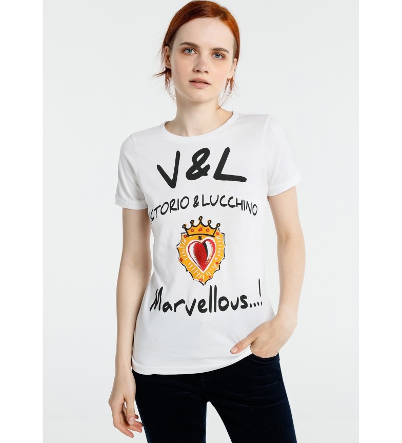 Comprar Victorio & Lucchino, V&L Camiseta Pinzas J, Adore blanco