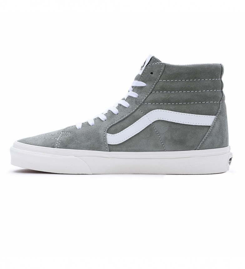 Vans Sk8 Hi grey leather trainers