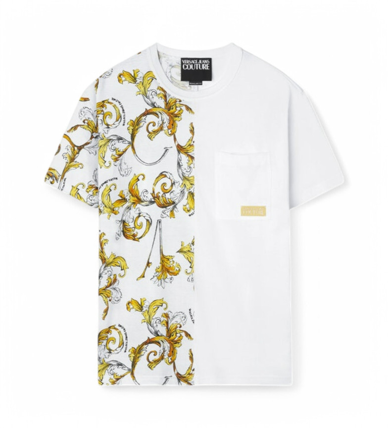 VERSACE｜ (Outline Barocco T-Shirt (78GAH615JS458 G89)) Outline Barocco Relaxed-Fit T-Shirt | VERSACE US
