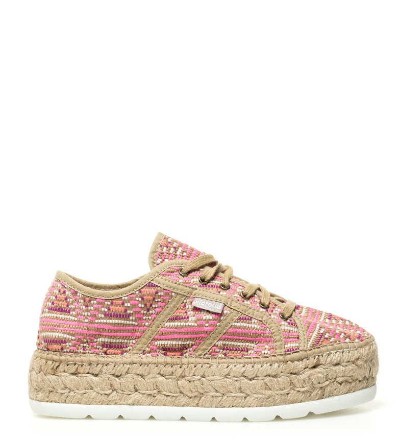 Casual Bordadas 4cm Plataforma Tela Multicolor Fucsia Victoria Altura Rosa Beige 3 Mujerchica 5cm Cordones Zapatillas A ZwX5qwvS